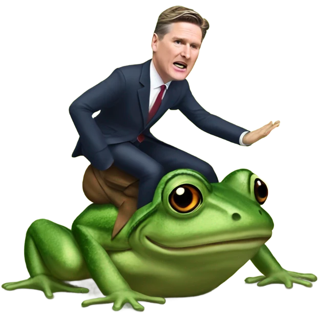 keir starmer riding a frog emoji
