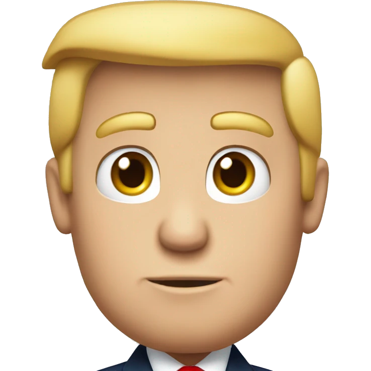 Donald Trump wearing navy suit and red tie  emoji