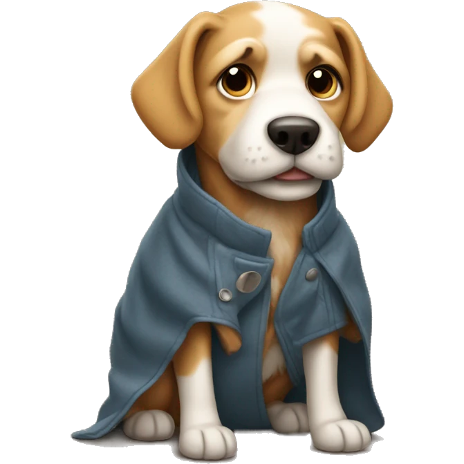 Dog with coat emoji