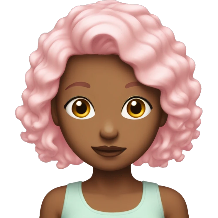 pastel pink girl with bor hair  emoji