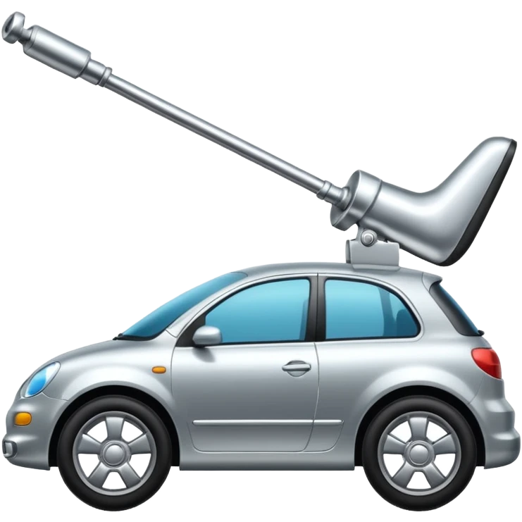 A car with leg emoji
