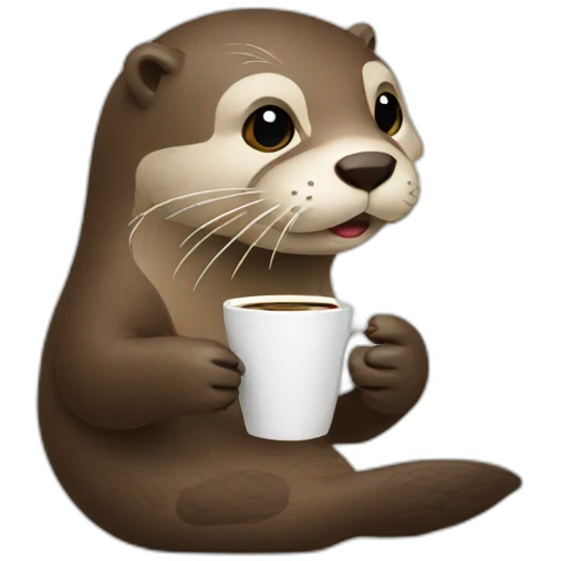 otter drinks coffee emoji