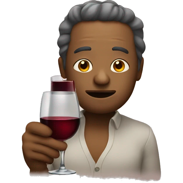 tired emoji with a glass of wine emoji
