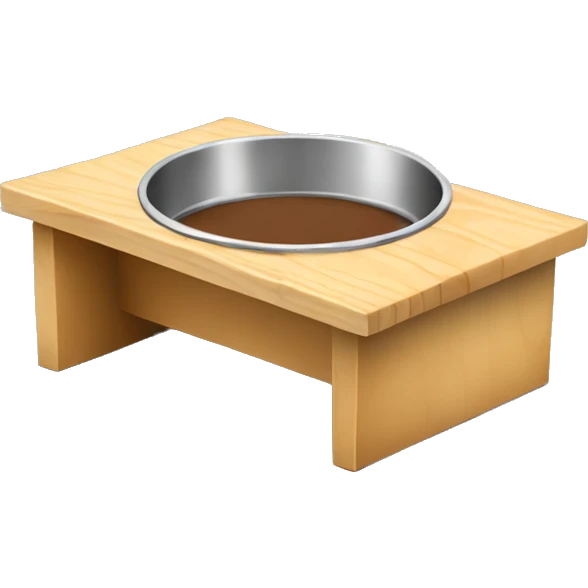 Elevated pine wood dog feeder  emoji
