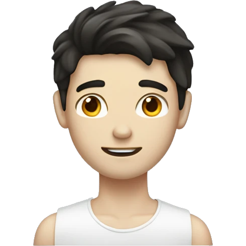 a young guy master with dark hair and white skin repairing iPhones emoji