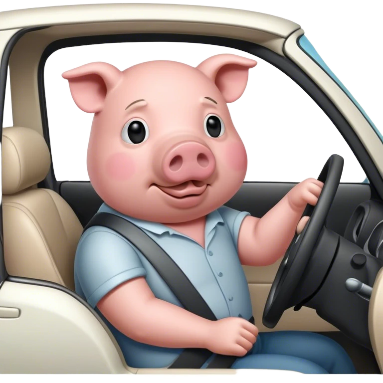 Tired pig driving  emoji