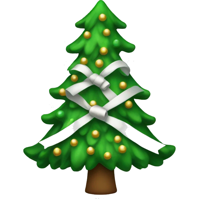 Christmas tree with white bows emoji