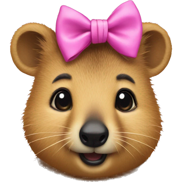 Quokka wearing a pink bow headband  emoji