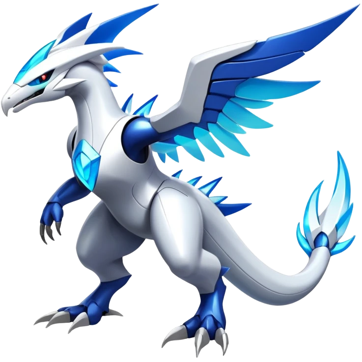 Futuristic Modern Epic Legendary Shiny Cyber-Latios-Dialga-Reshiram-Creature, (full body) emoji