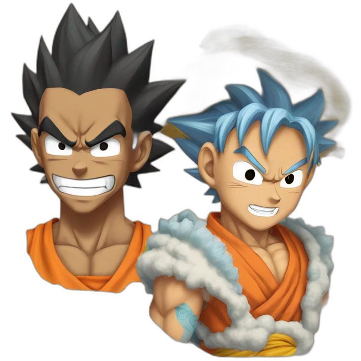 goku , daku ,and one piece emoji
