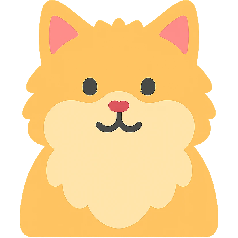 cute fluffy cat color icon emoji