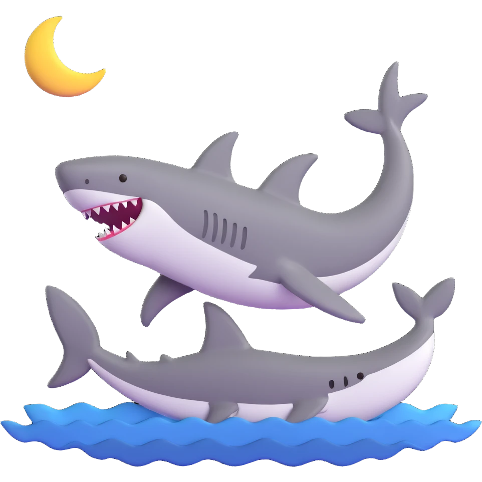 moon with a shark emoji