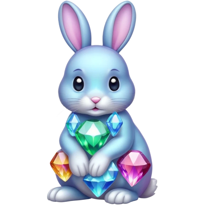 Bunny with colours cristal emoji