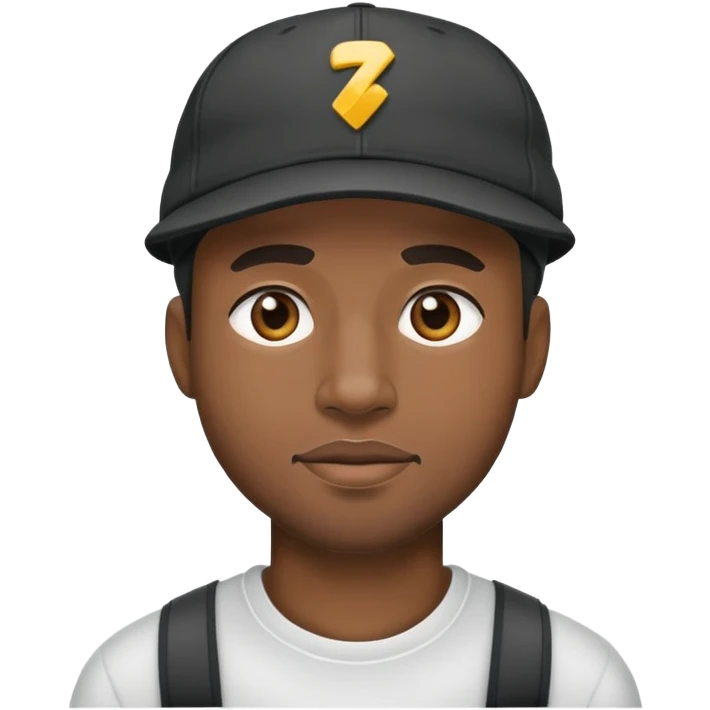 Black rapper cap emoji