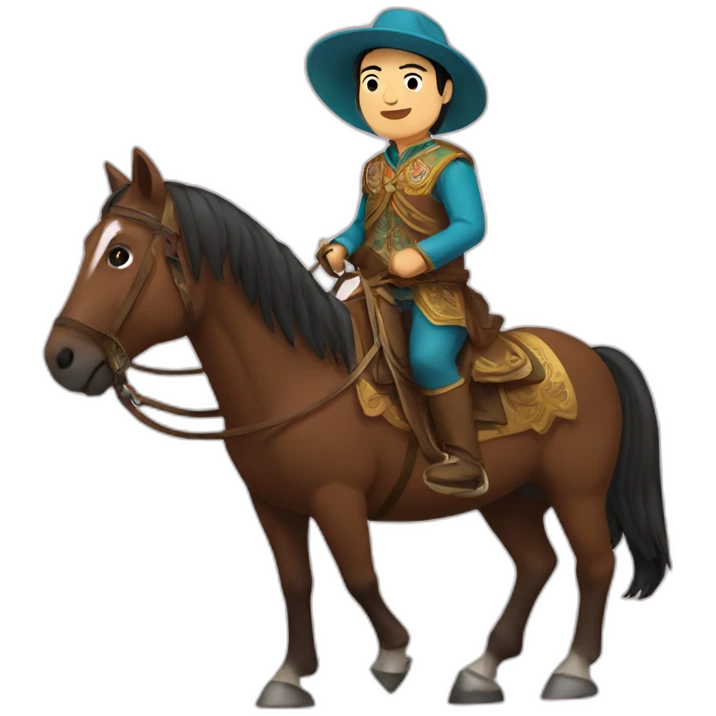 Kazakh on horseback emoji