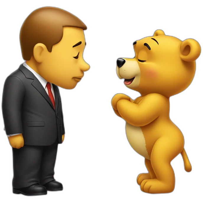 winnie the poo kissing xi jinping emoji