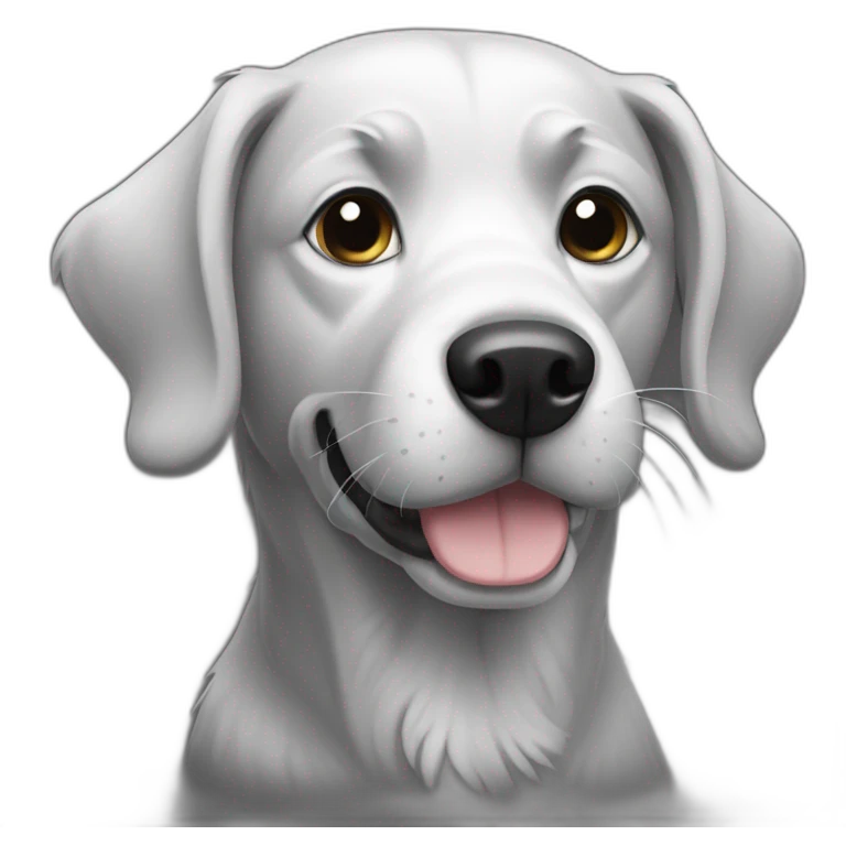 black dog white line emoji