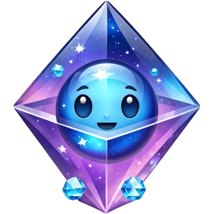Galaxy within a crystal emoji