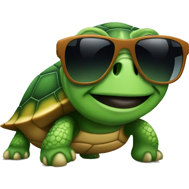 Turtle wearing sunglasses emoji