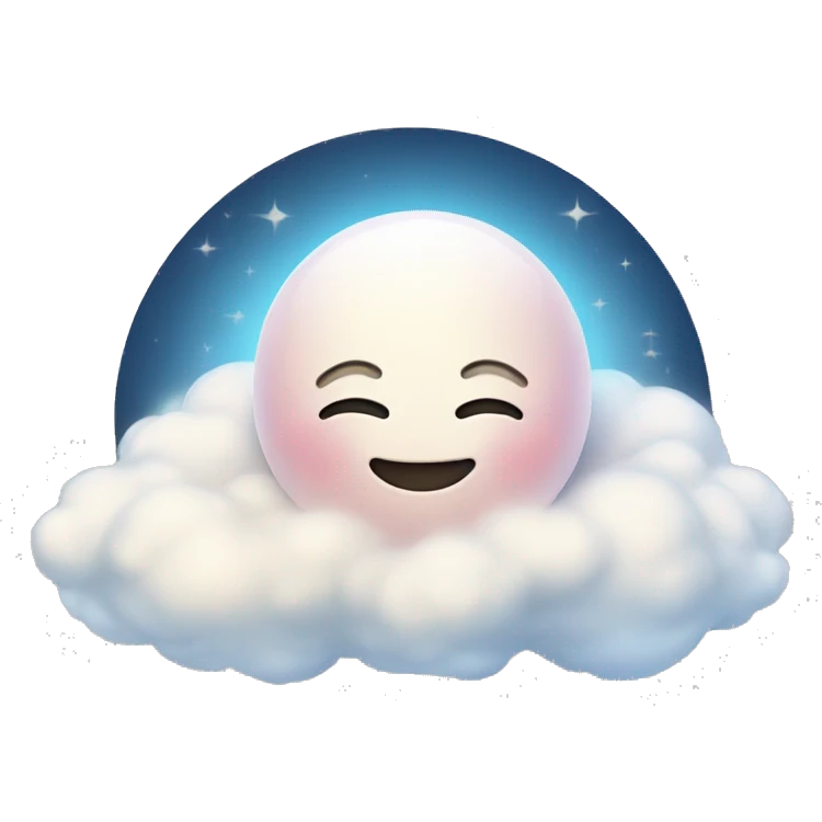 Blushing Smiley who is angelic relaxing in the clouds  emoji