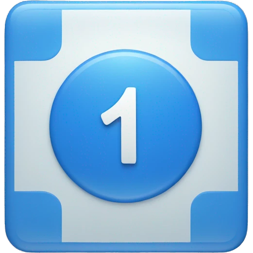 Blue square (🟦) with number one (1) in the middle  emoji