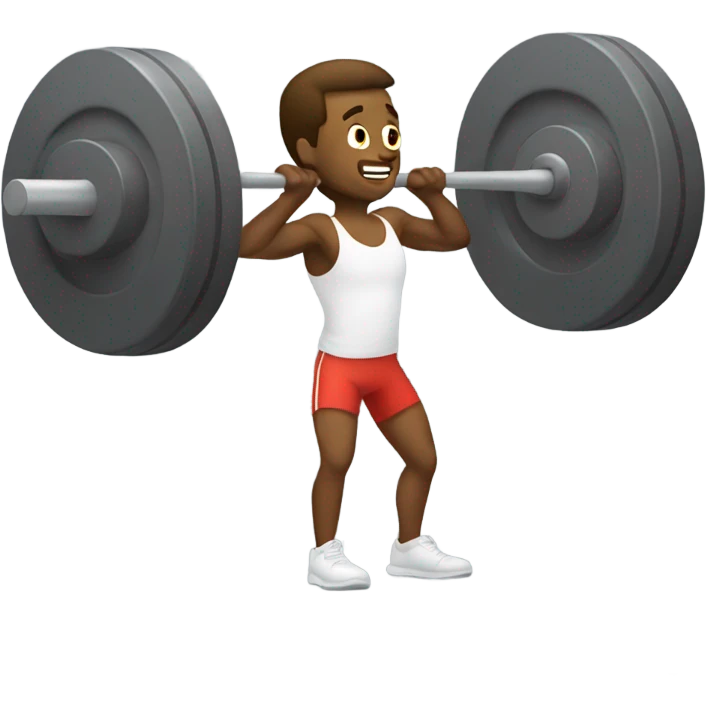 guy doing squats with squatbar emoji
