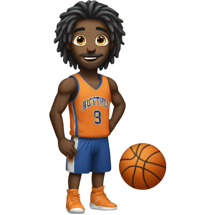 Basketball with body and long hair emoji