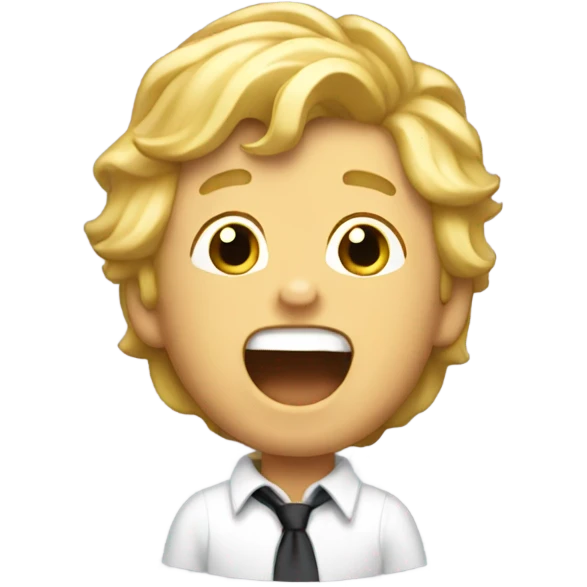A happy singing boy with gold hair emoji