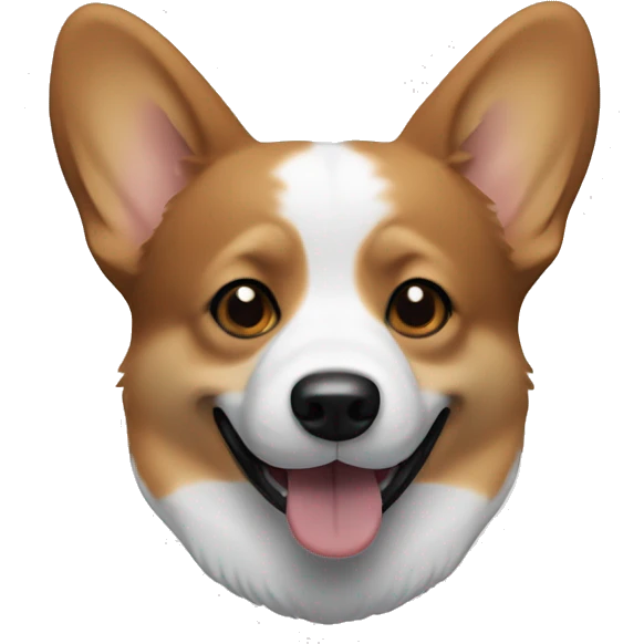 corgi dog, color black, white and brown emoji
