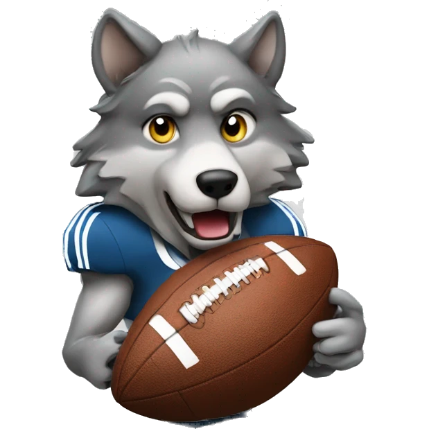 wolf with football ball  emoji