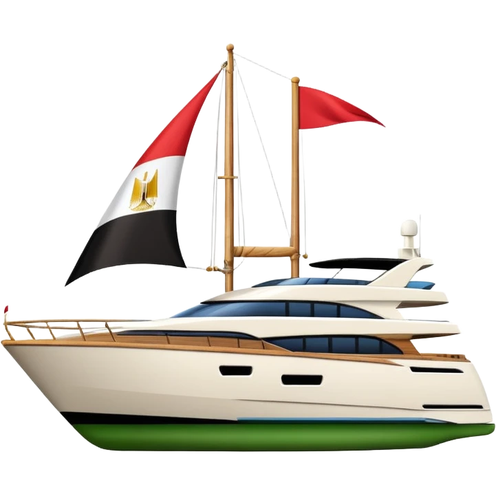 yacht with Egyptian small flag emoji