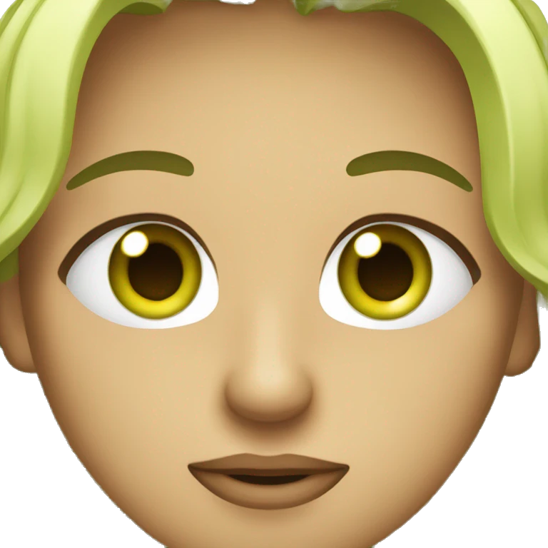 Un auacate con pestañas y ojos verdes emoji
