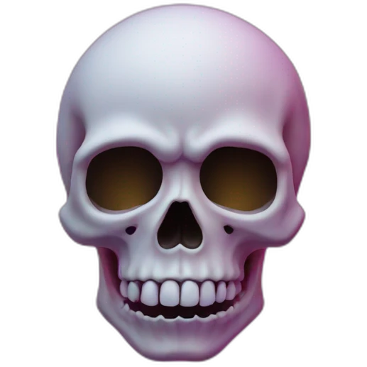 skull neon light emoji