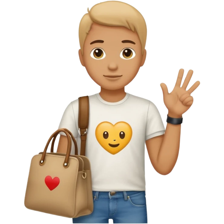 Persona parada con una bolsa diciendo como “ósea” emoji