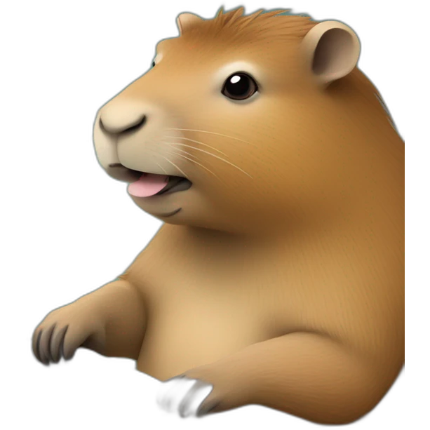 Capybara watching netflix on computer emoji