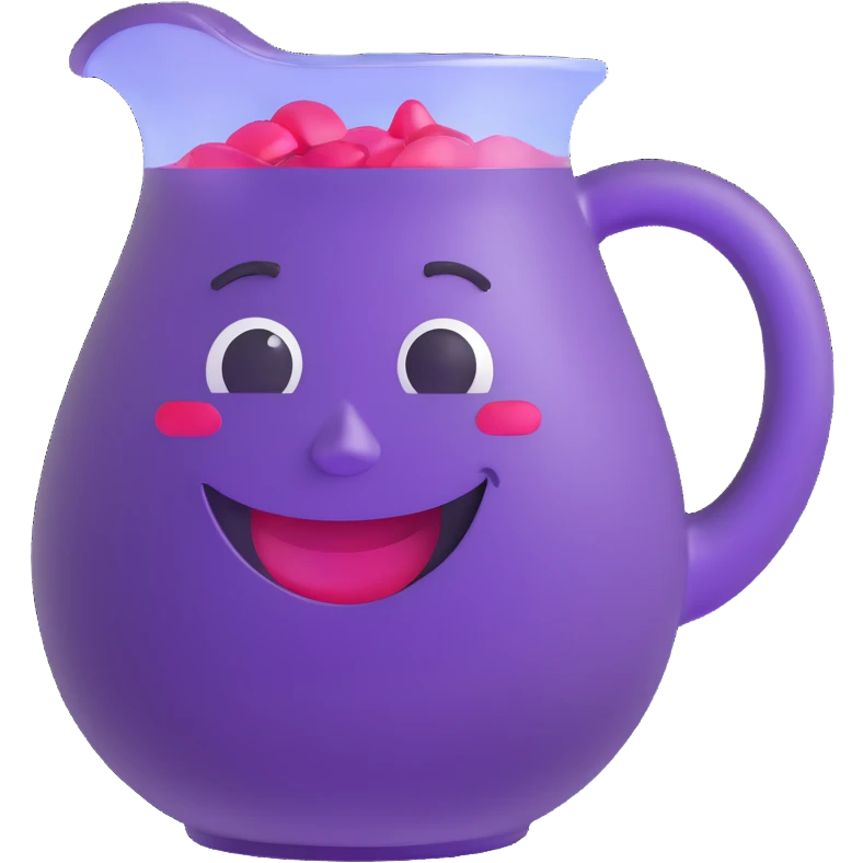 grape koolaid pitcher with smiling face emoji