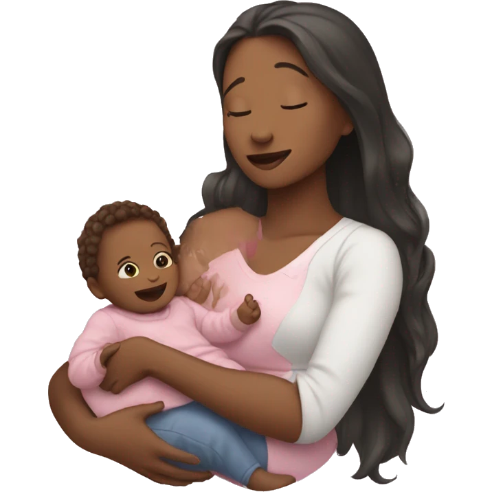Woman holding a baby girl  emoji