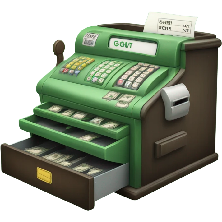 Green retro cash register sale emoji