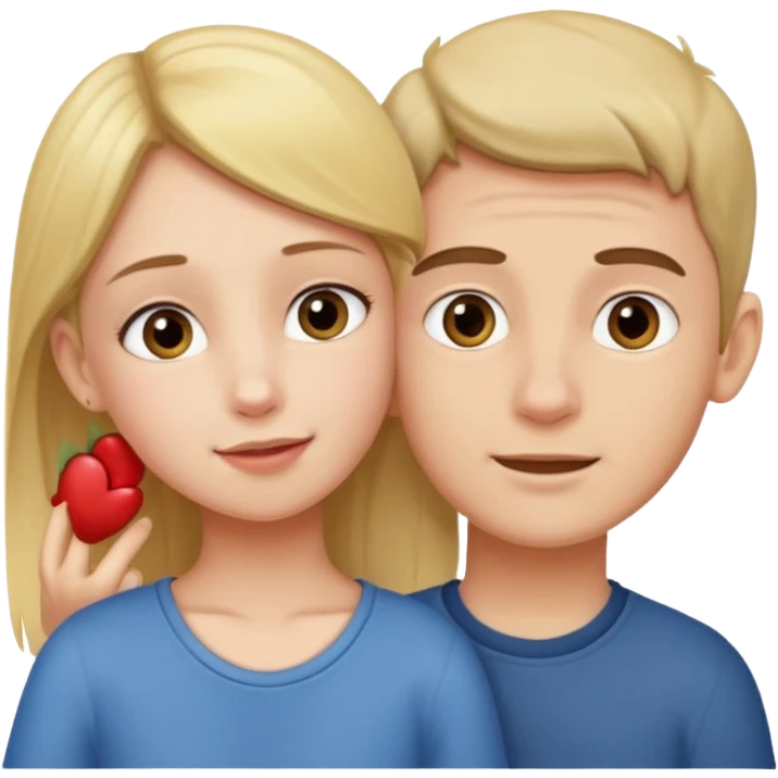 A girl holding an boys ear tightly emoji