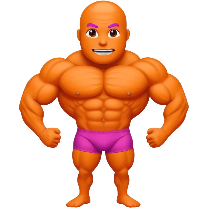Muscle Orange Fruit Character Strongest Wear Magenta Brief emoji