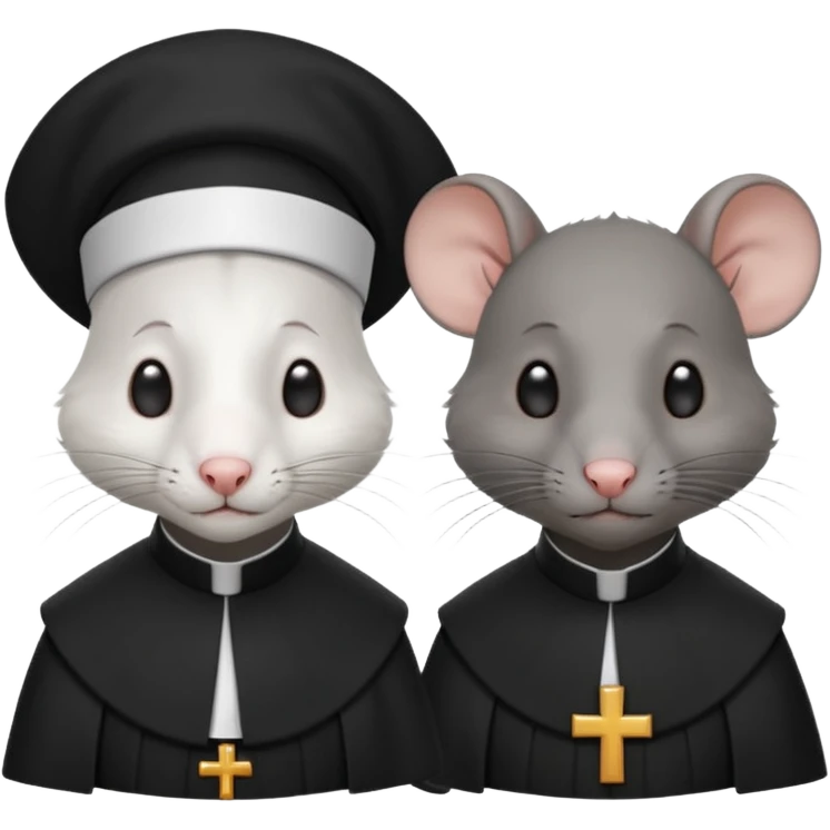 A rat as a catholic nun and another rat as a catholic priest emoji