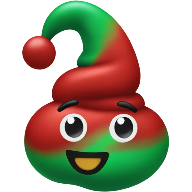 Red and green swirl christmas poop emoji emoji