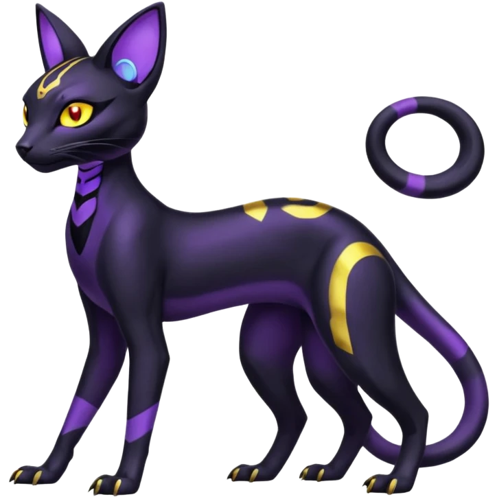 Salandit-Umbreon-Bastet-Fakémon-hybrid-creature (full body)  emoji