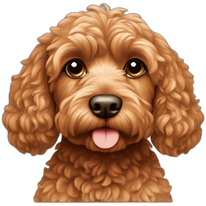 Reddish light brown cockapoo sat down emoji