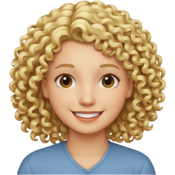 gravida cabelo cacheado loiro emoji