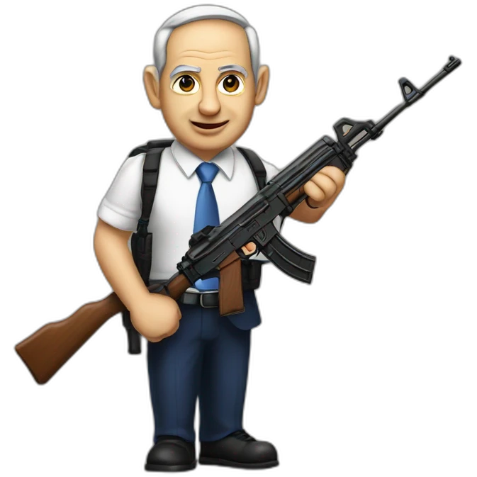 Netanyahu holding a AK47 emoji