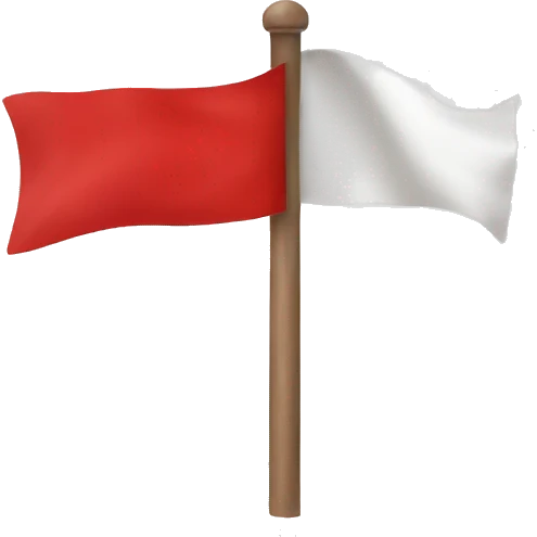 Red flag whit white x inside emoji
