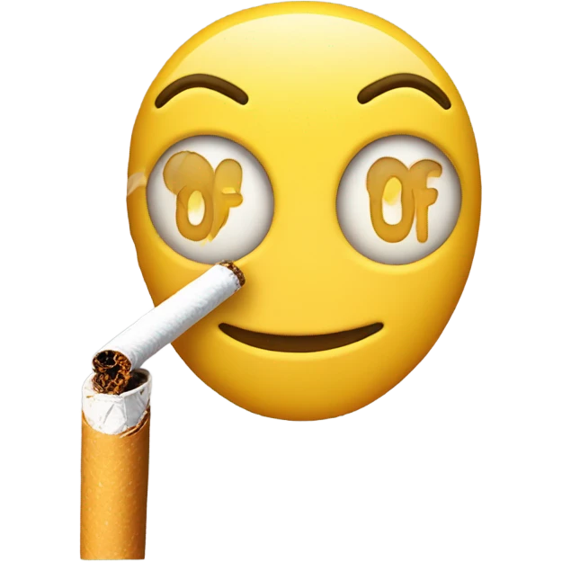 Smiling face smoking cigarette with the word oof emoji