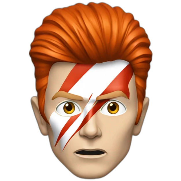 A TOK emoji of david bowie aladdin sane, grey background emoji