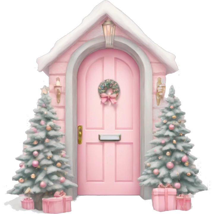 Pastel pink christmas door emoji